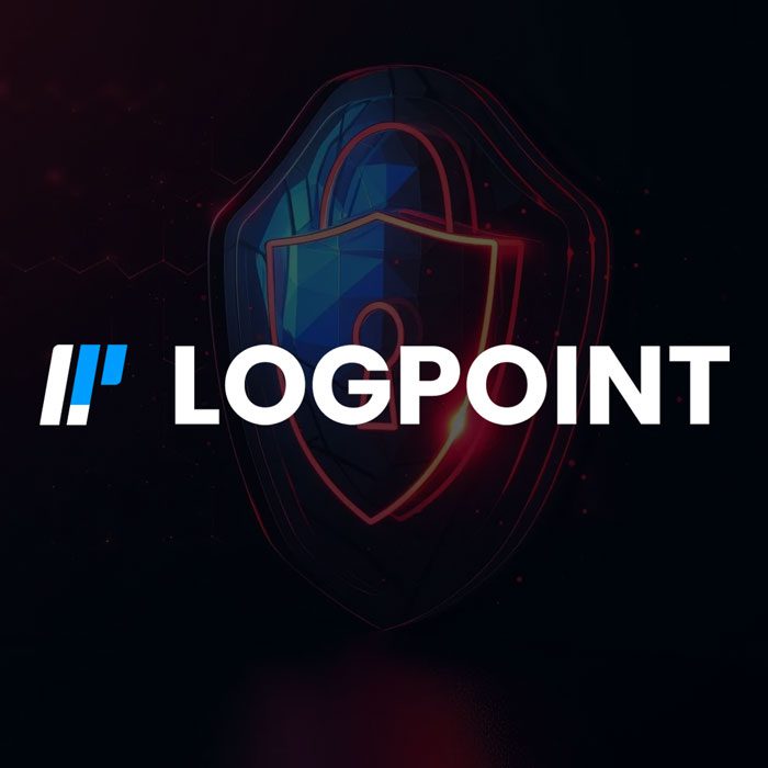 LogPoint cybersecurity shield logo.