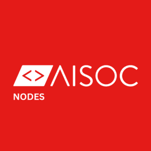 AISOC Nodes logo: red background.